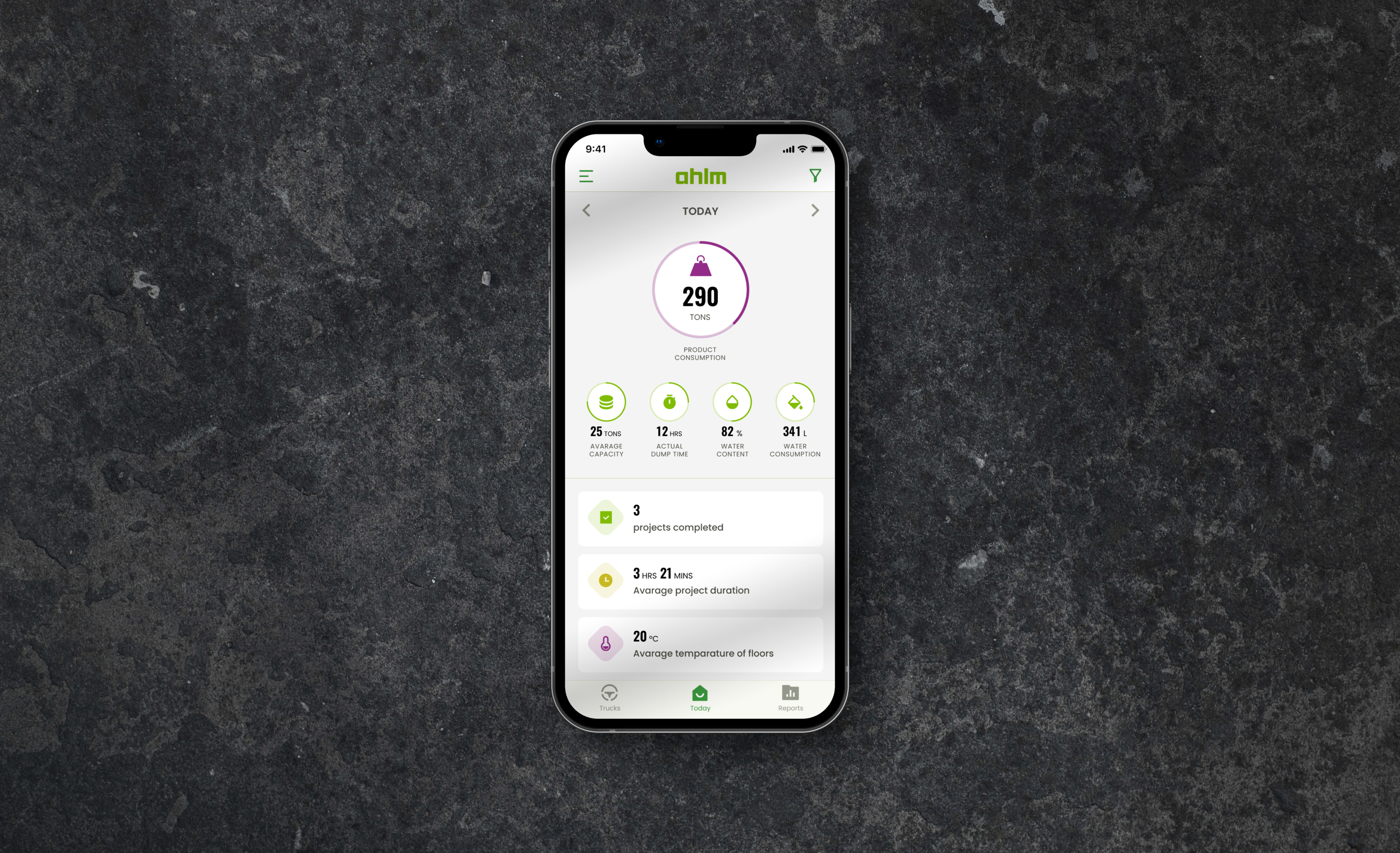 A screenshot the AHLM mobile app